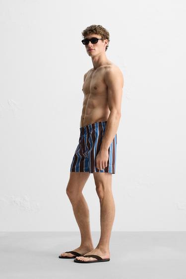 STRIPED MID-LENGTH SWIMMING TRUNKS - various by Zara - Image 4
