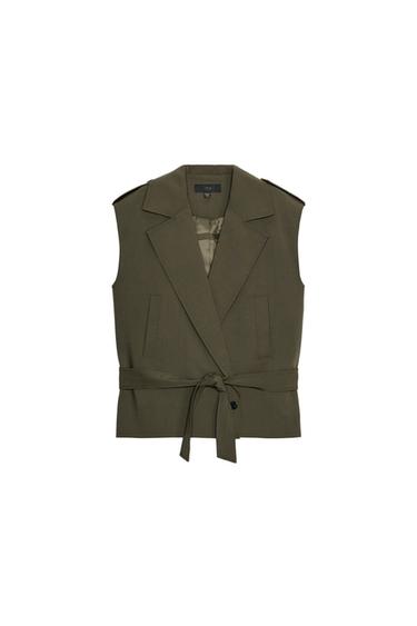 WAISTCOAT WITH SHOULDER PADS AND BELT