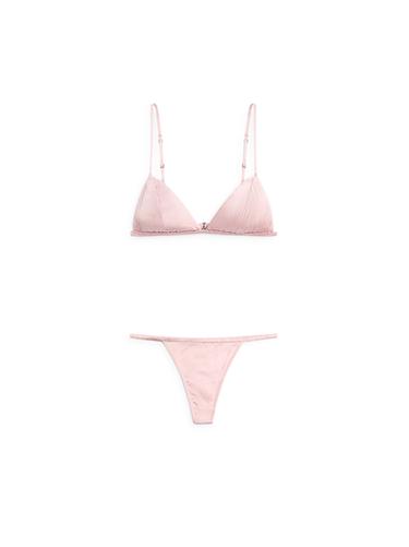 Zara Silk triangle top - Pale pink