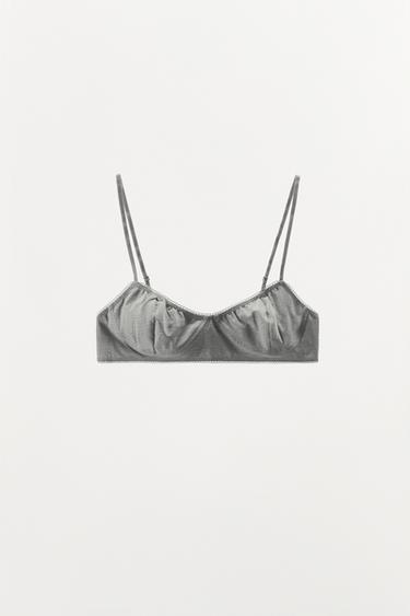 BRALETTE MODAL ONDAS - Gris de Zara