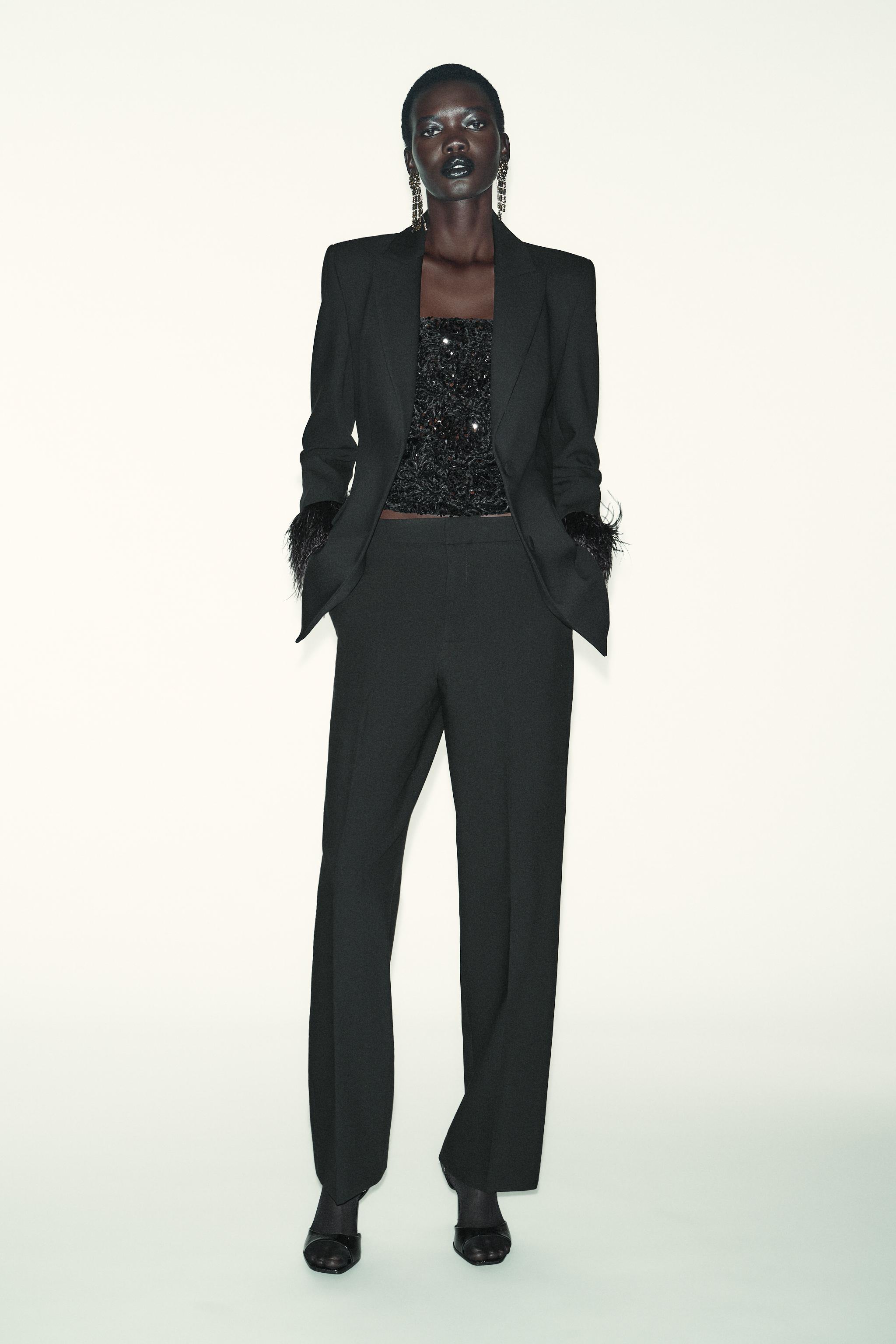 HIGH-WAISTED STRAIGHT LEG PANTS