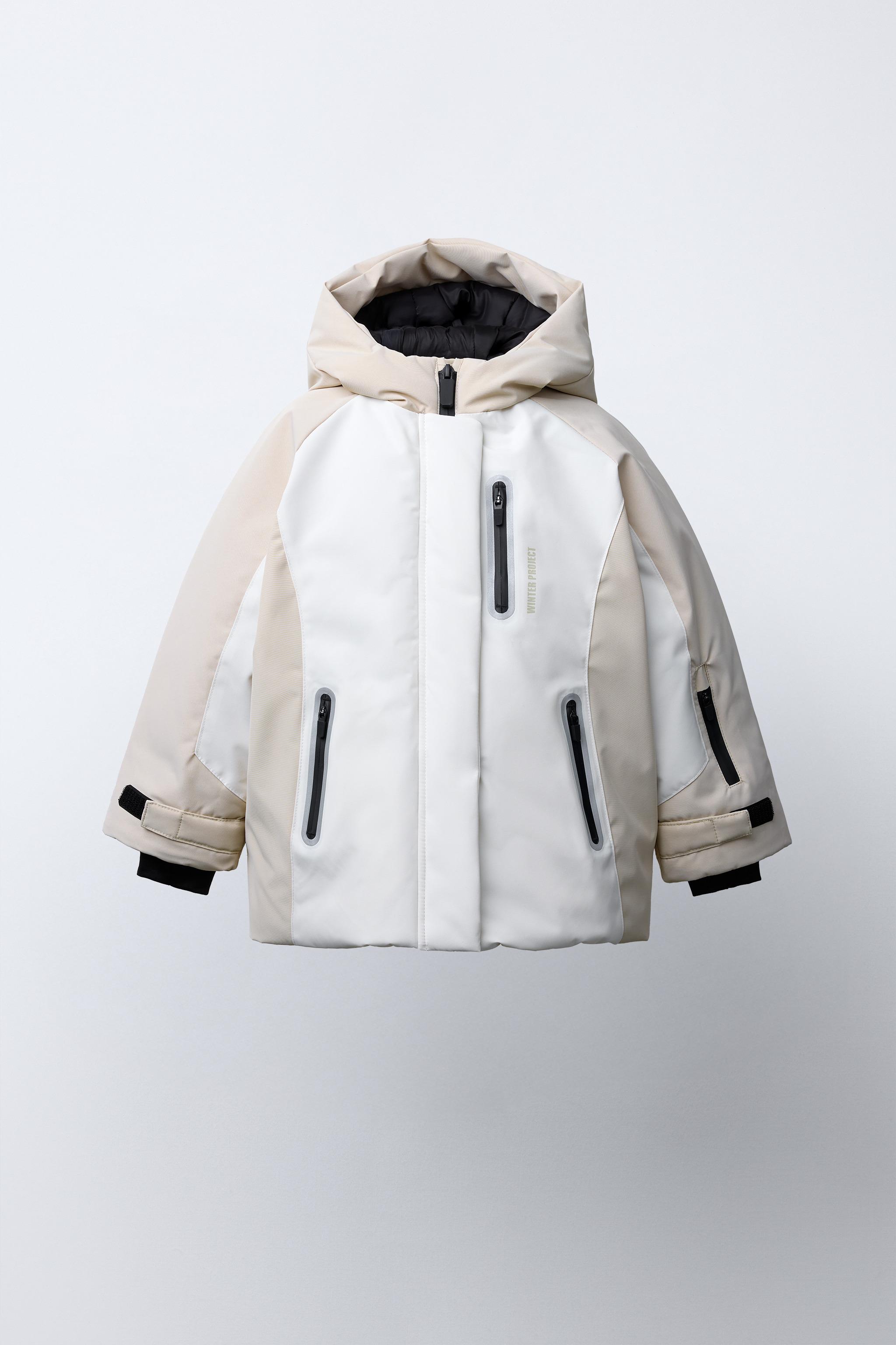COLOR BLOCK WATER RESISTANT AND WINDPROOF JACKET - Ecru | ZARA