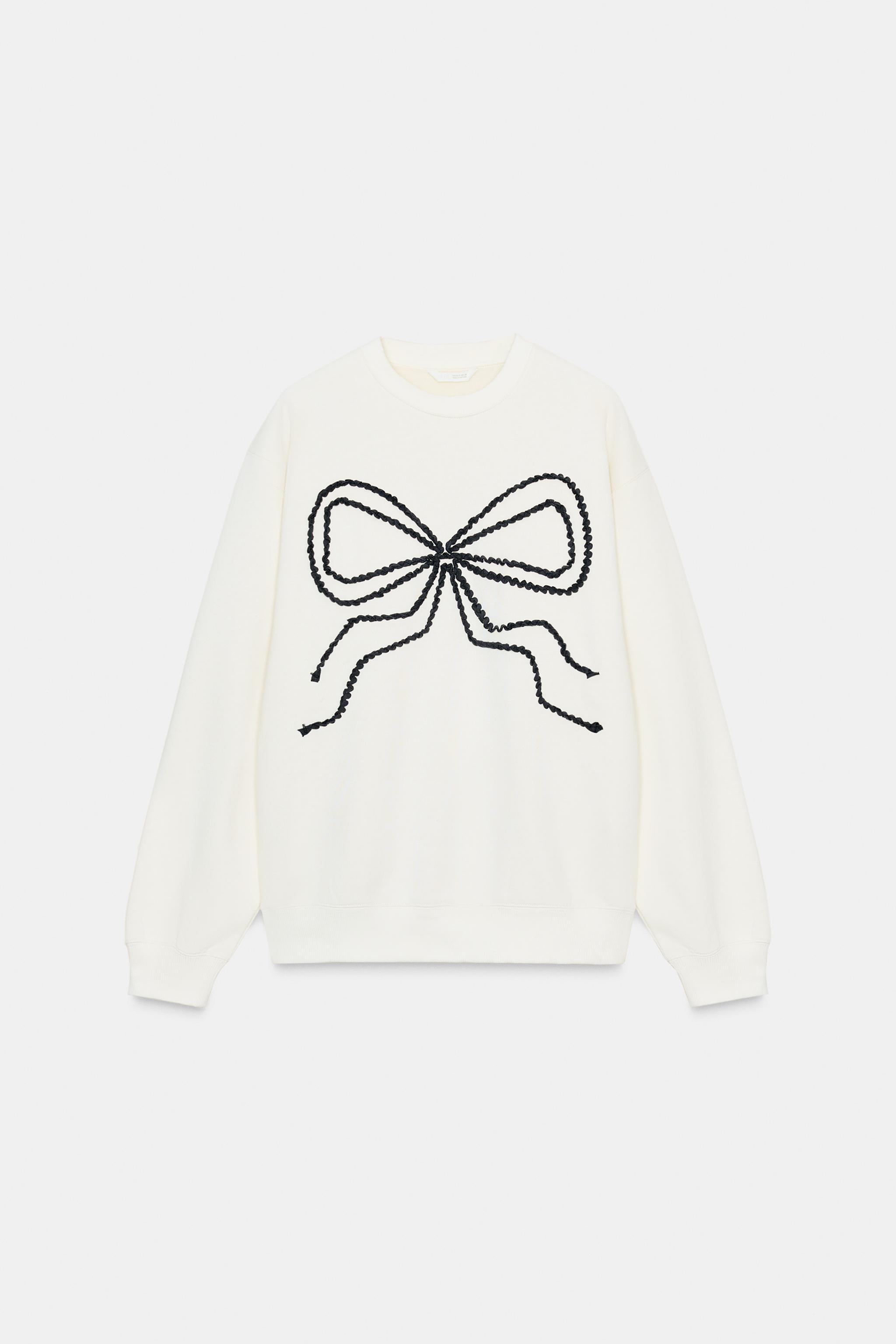 CONTRASTING BOW SWEATSHIRT