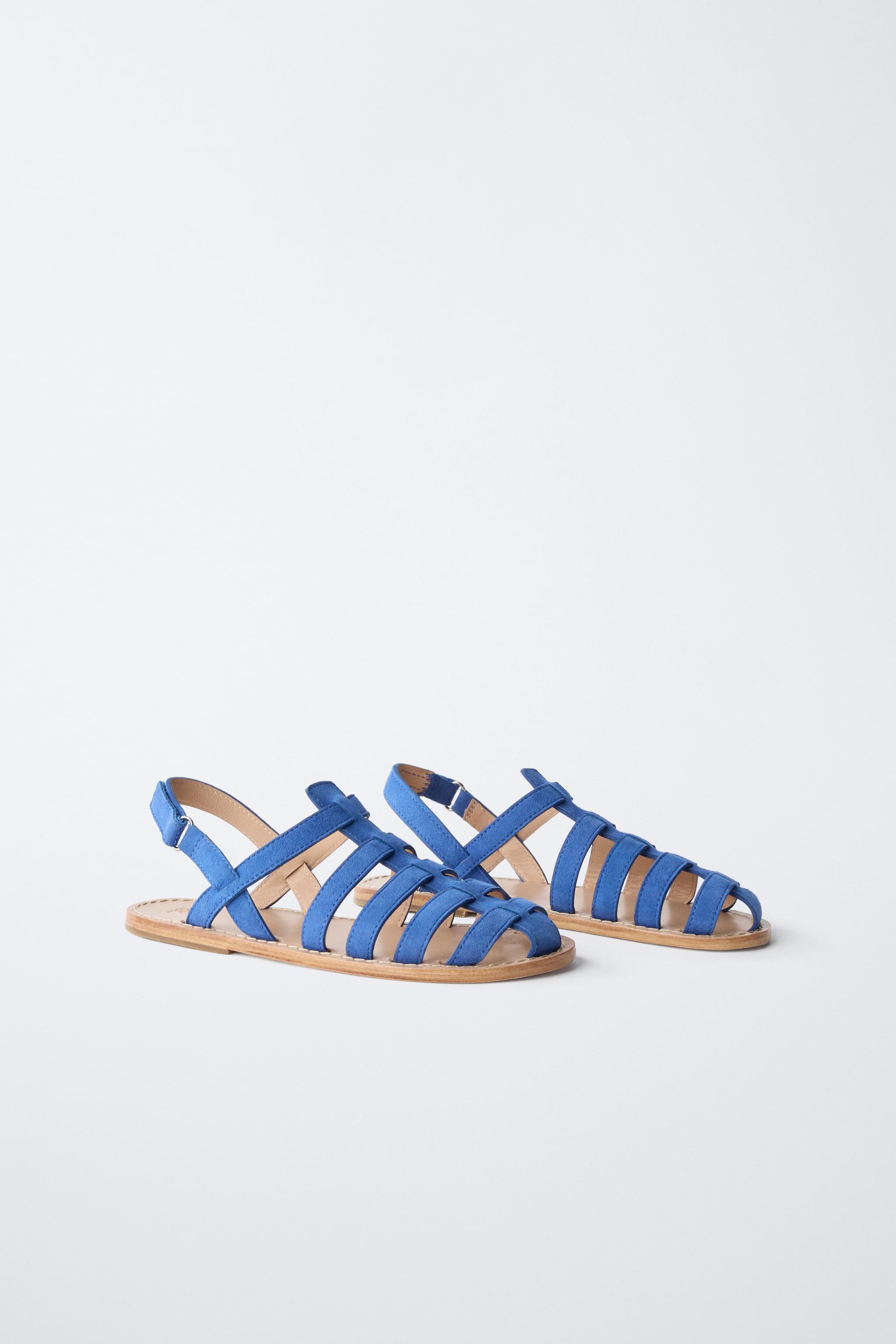 LEATHER FISHERMAN SANDALS — Blue (alternate view)