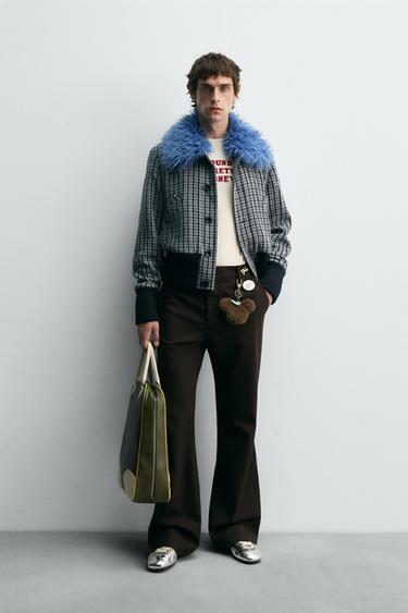 HARRY LAMBERT FOR ZARA X DISNEY コンビチェック柄ボンバージャケットブラウンブルー0ZaraのHARRY LAMBERT FOR ZARA X DISNEY コンビチェック柄ボンバージャケット - ブラウンブルー - 画像 0