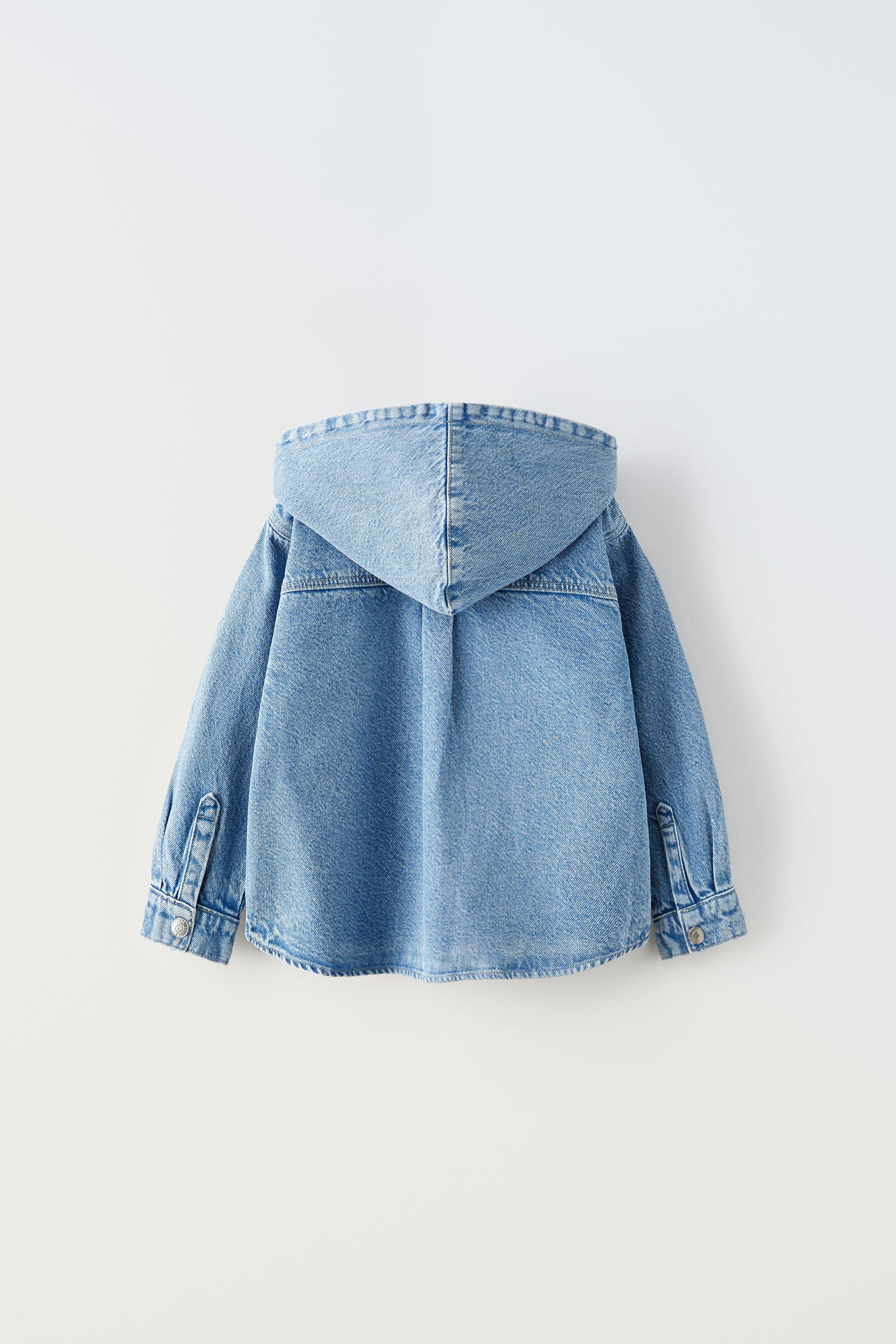 フード デニムシャツジャケット - ブルー | ZARA Japan / 日本