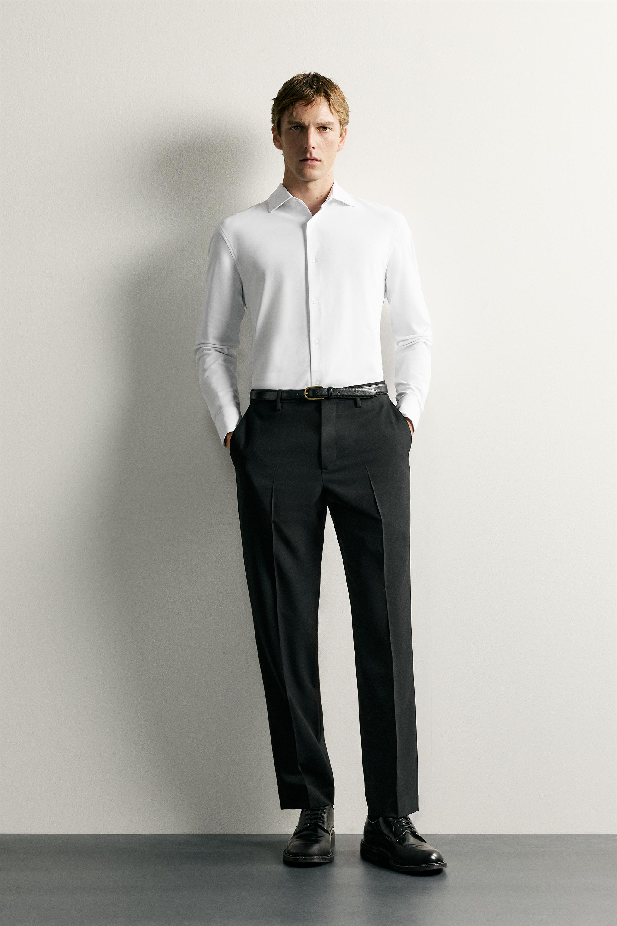 Zara REGULAR FIT DOKULU GÖMLEK görsel 8