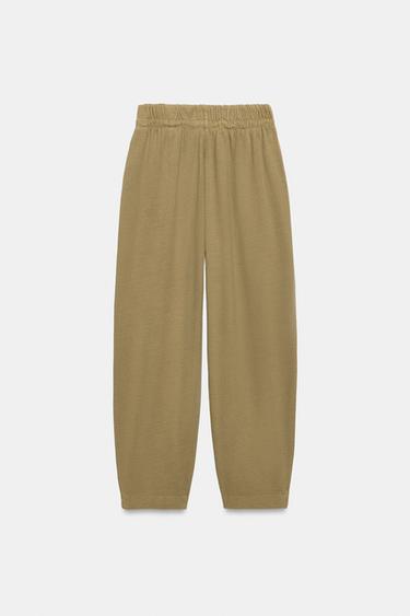 WASHED EFFECT TROUSERS - Olive green by Zara - Image 5