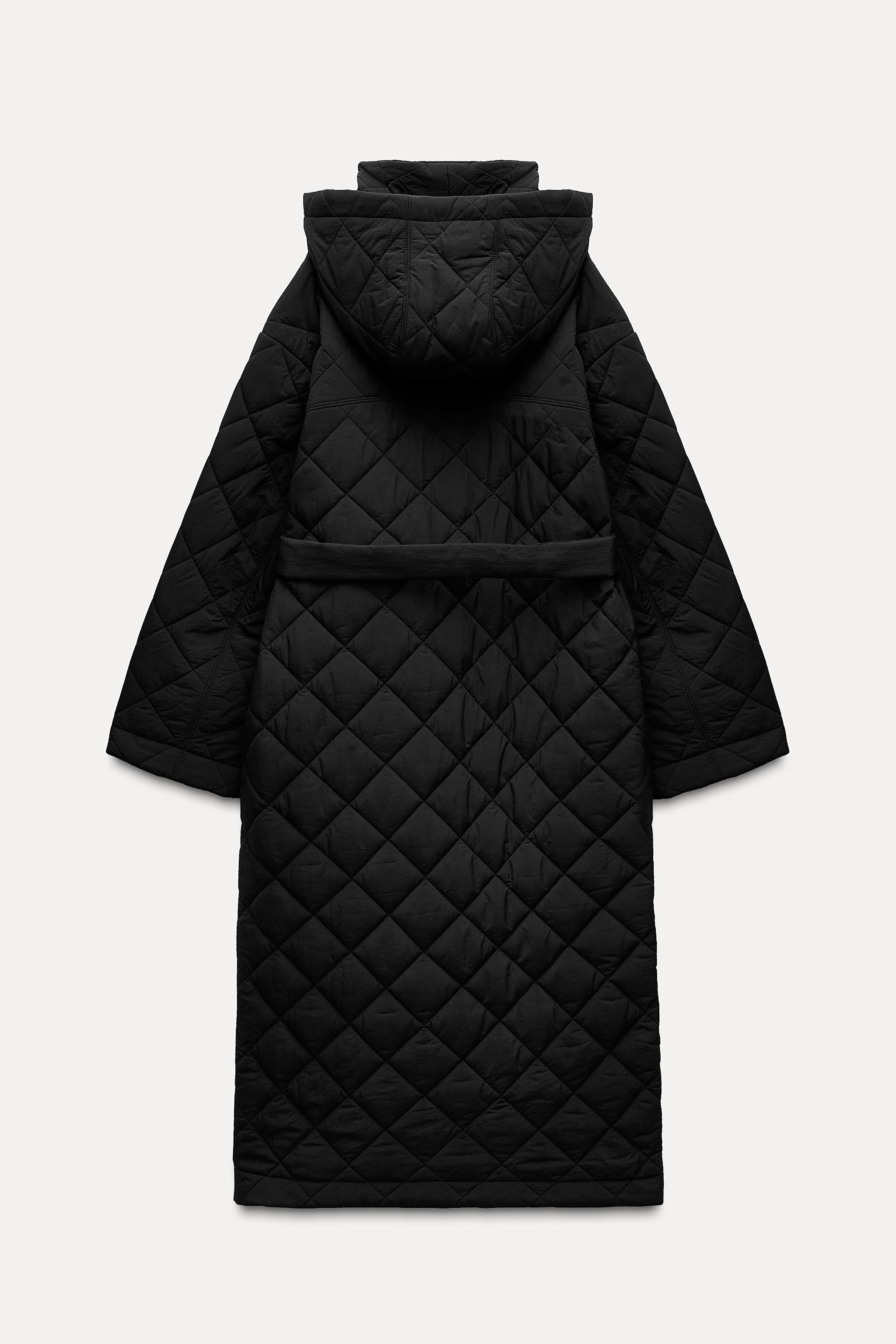 ZARA SUEDE BLACK QUILTED LINED COAT hotsell SIZE XL