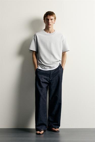 RELAXED FIT KAMISETA KONTRASTEDUNA - Vigoré grisa, Zara-rena