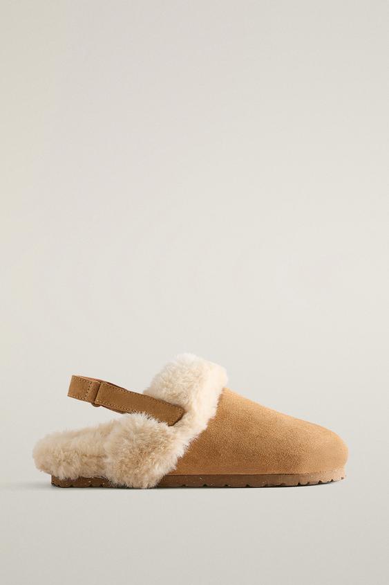 WARMER KINDER-LEDERPANToffEL - Braun von Zara - Bild 0