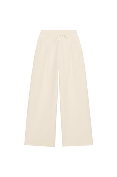 INTERLOCK BALLOON TROUSERS - Butter by Zara