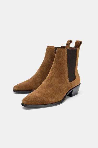 BOTTINES CHELSEA EN DAIM - Marron de Zara - Image 3