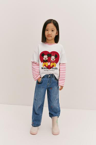 LILO & STITCH © DISNEY EMBROIDERED CULOTTES JEANS - Blue by Zara