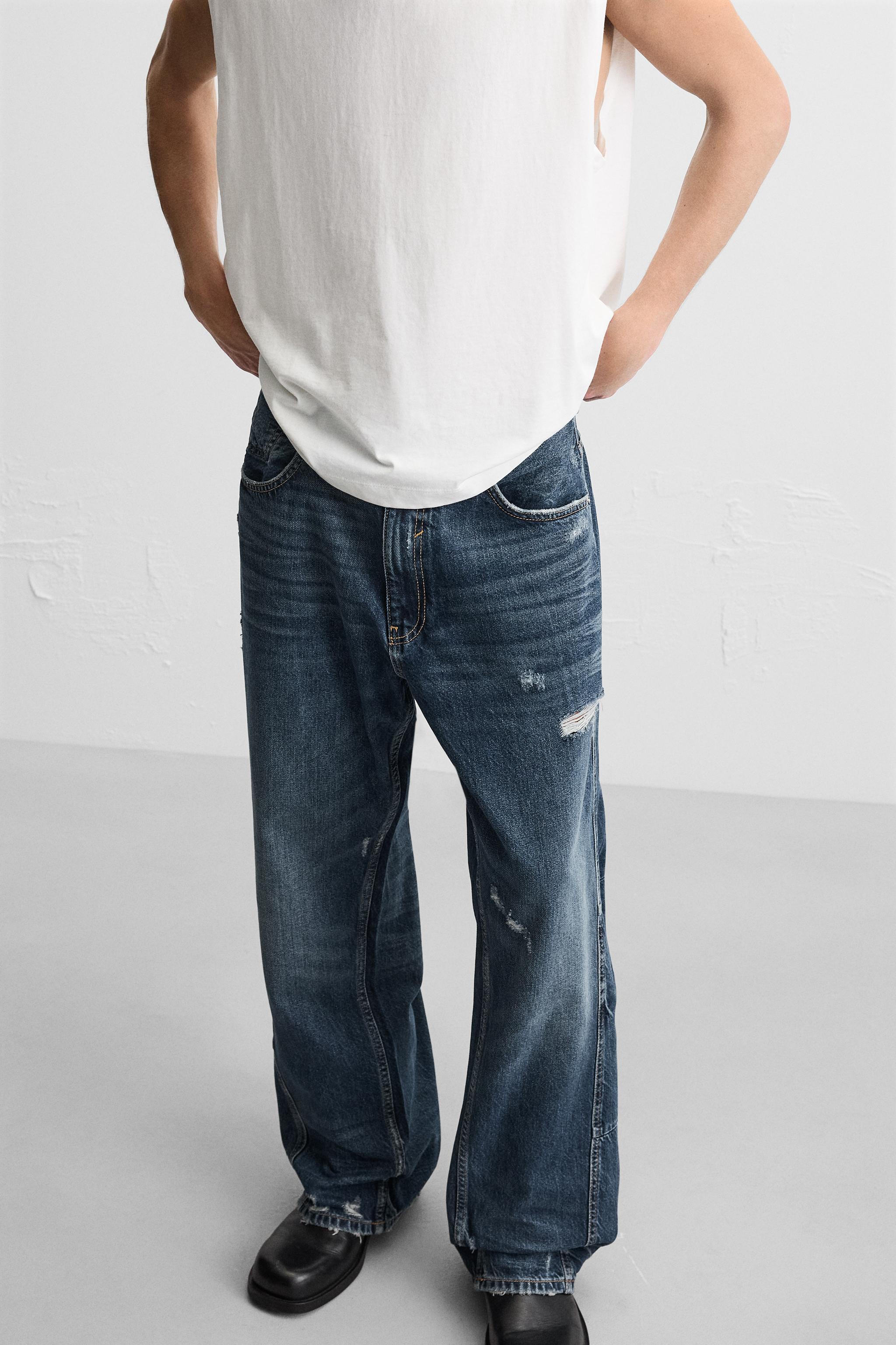 シームディテール バギー デニムパンツ - カーボン | ZARA Japan