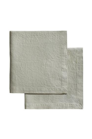 SET TOVAGLIOLI LINO SLAVATO (SET DA 2) - Verdastro di Zara