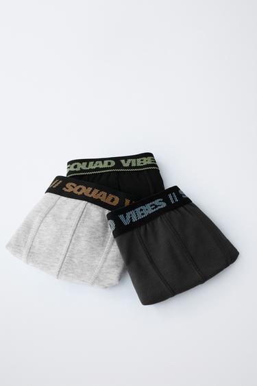 6-14 YEARS/ THREE-PACK OF TEXT BOXERS - Black de Zara - Image 5