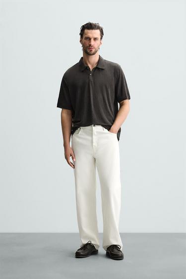 POLO MEZCLA LINO - Gris antracita de Zara - Imagen 0