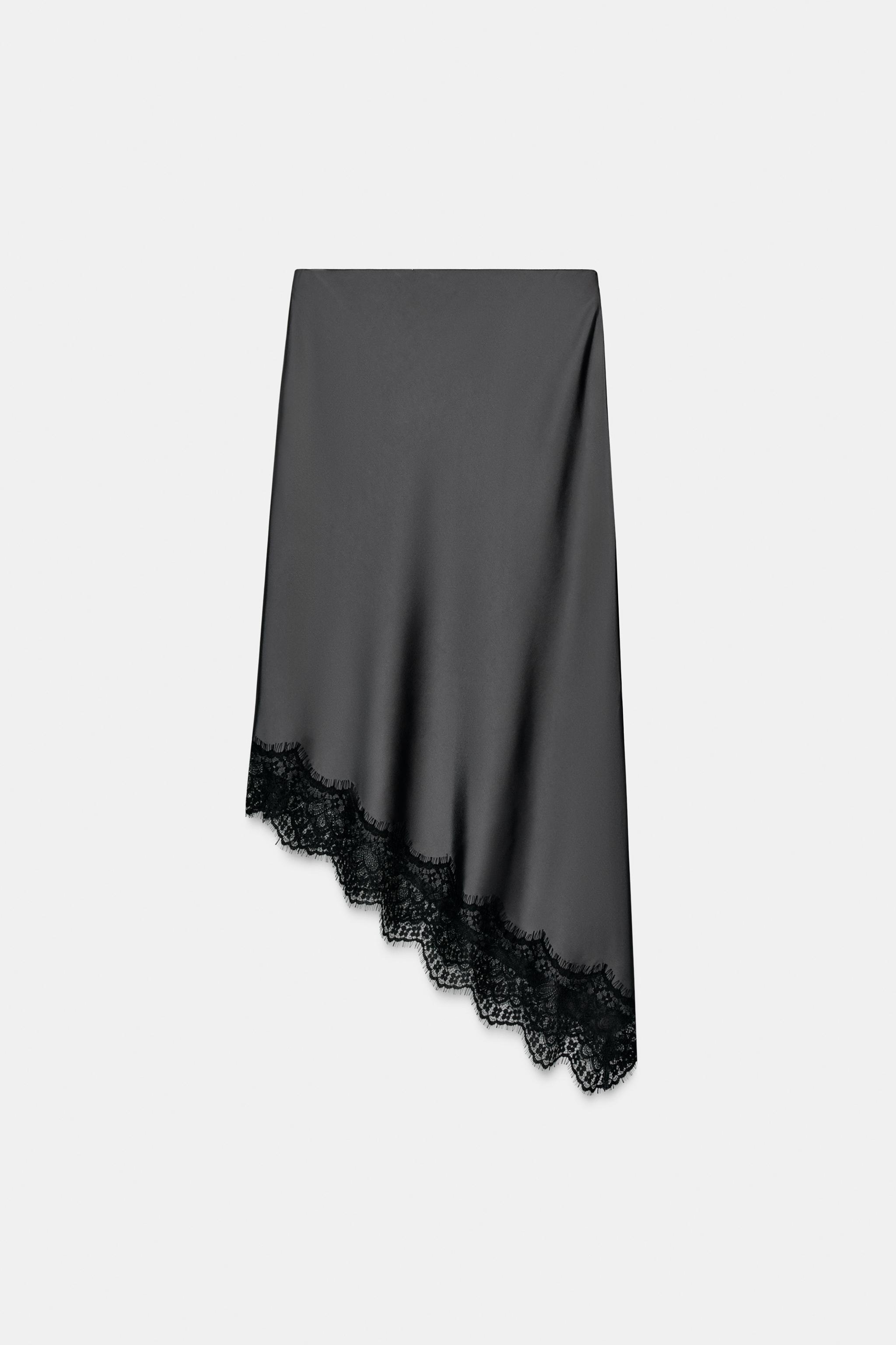 SATIN LACE SKIRT