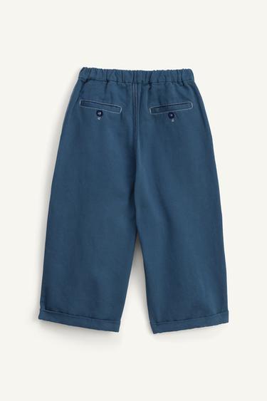 LIMITED EDITION NAVY TOPSTITCHED TROUSERS - Mid-blue by Zara - Image 5