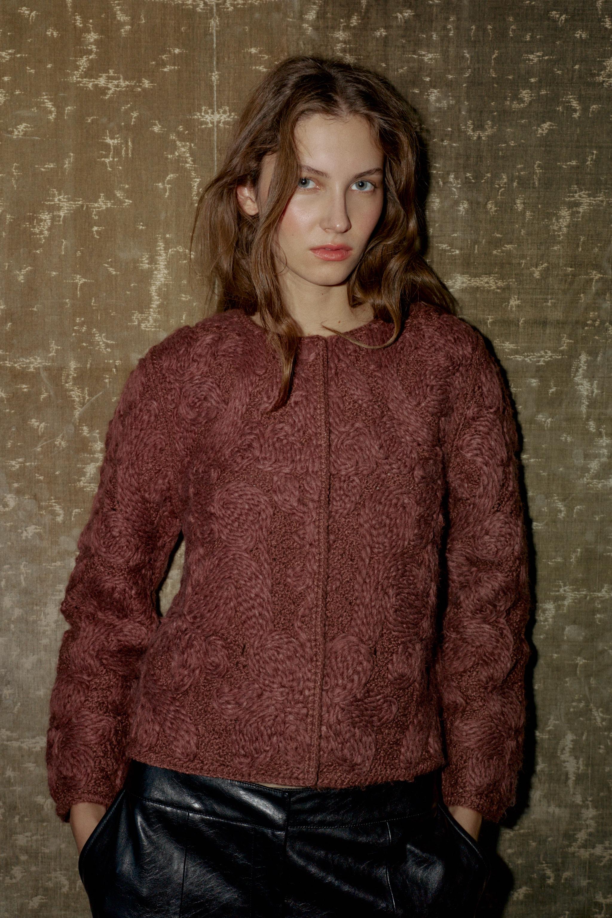 MACRAME KNIT WOOL JACKET