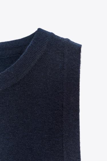 TOP BASIQUE EN MAILLE - Bleu marine de Zara - Image 7