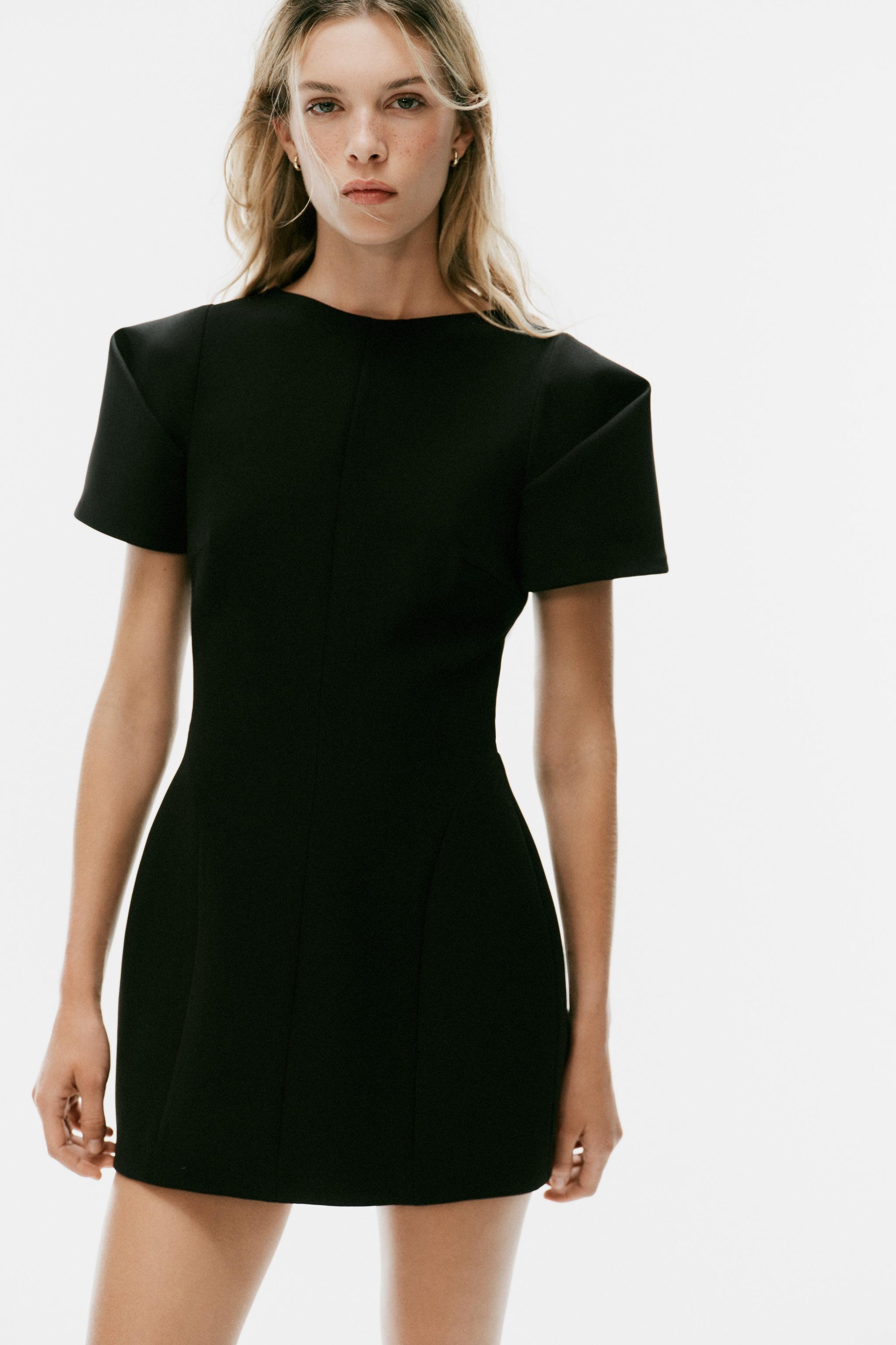 Женские платья Zara PLEATED SLEEVE MINI DRESS — фото 2