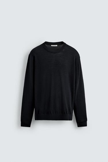 100% WOOL SWEATER - Black by Zara