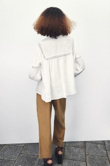 Zara ZW COLLECTION WIDE LEG JOGGER PANTS - taupe brown