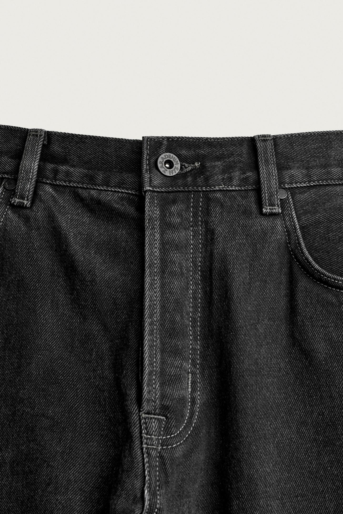 Мужские джинсы Zara Loose-Fit, цвет: Чёрный — фото 9