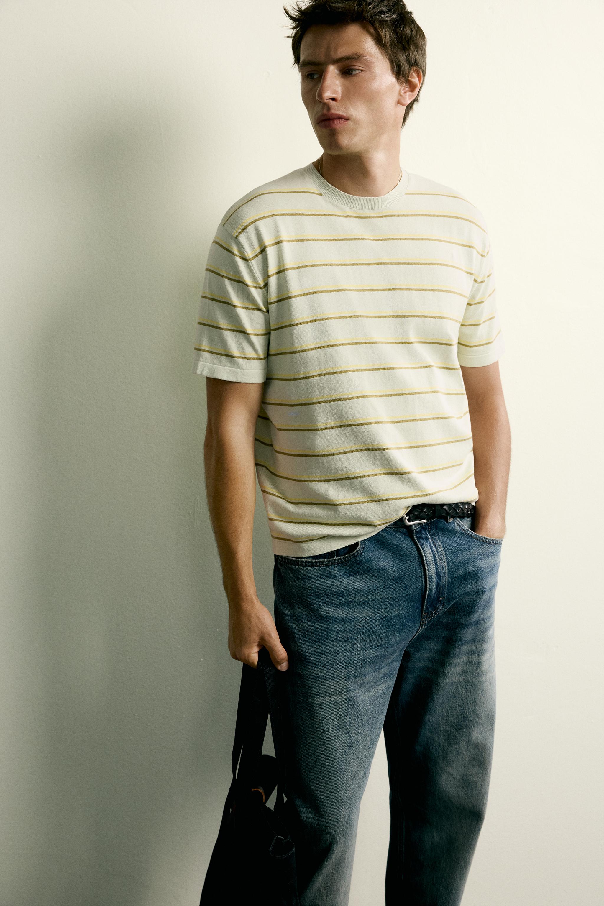 STRIPED REGULAR FIT KNIT T-SHIRT
