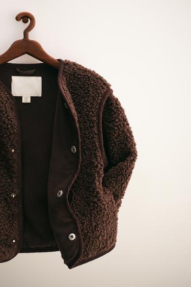 ZARA TIMELESS - FAUX SHEARLING JACKET - Chocolate by Zara - Image 2