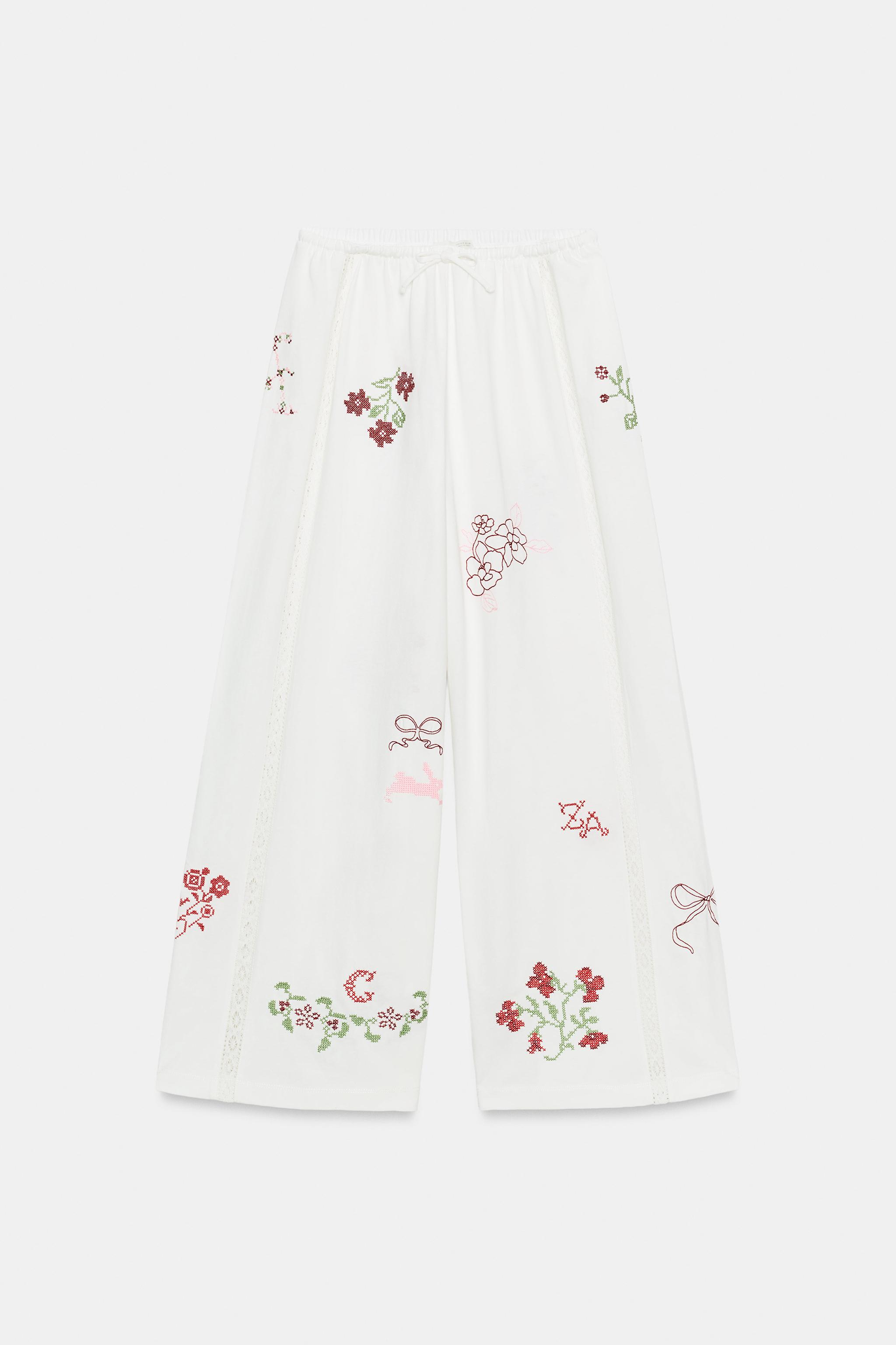 PANTALON LONG BRODÉ