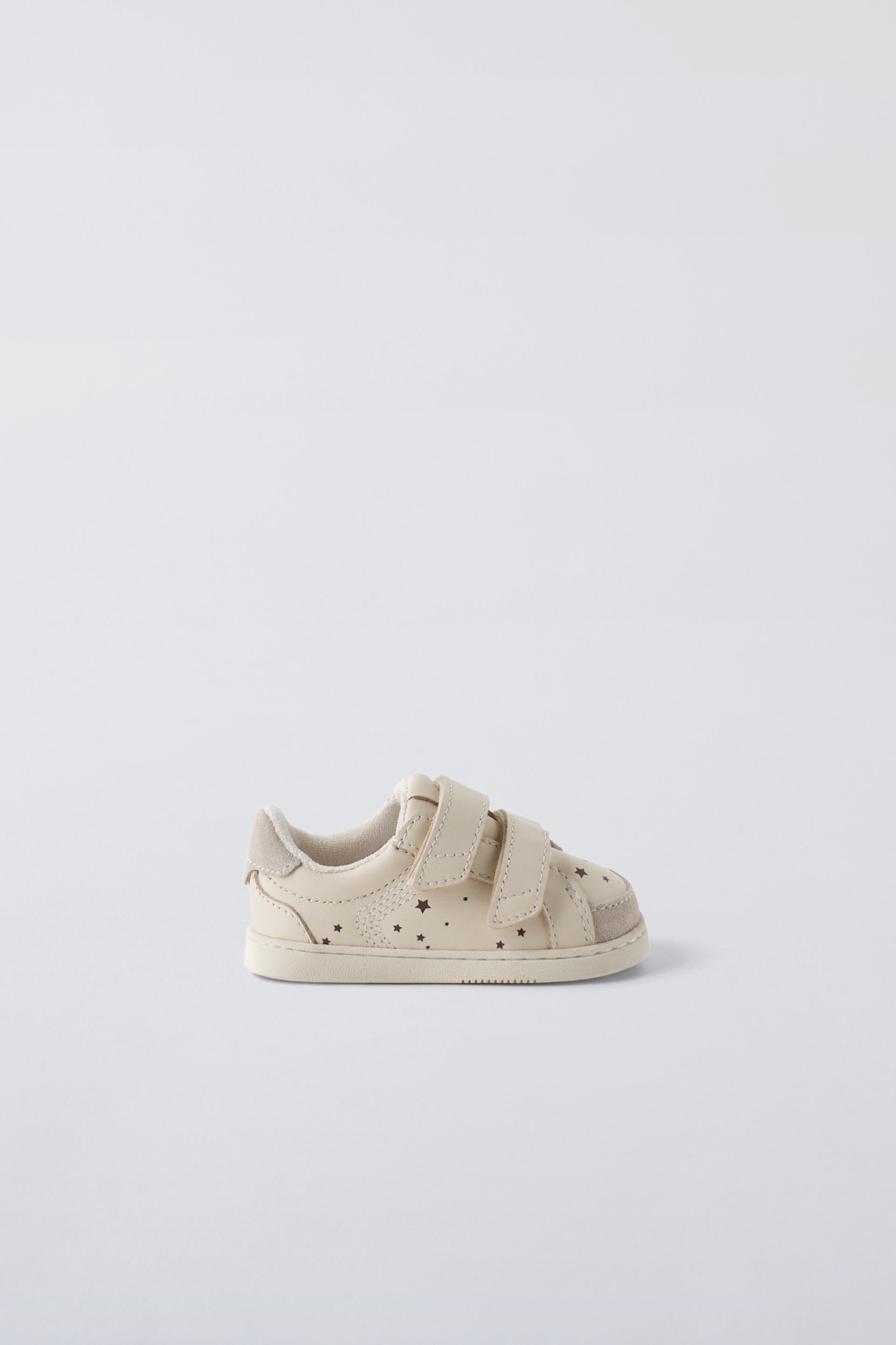 LEATHER SNEAKERS WITH STARS White ZARA Canada