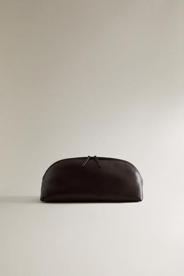 GRANDE TROUSSE DE TOILETTE CUIR DEMI-LUNE - Bordeaux de Zara - Image 0