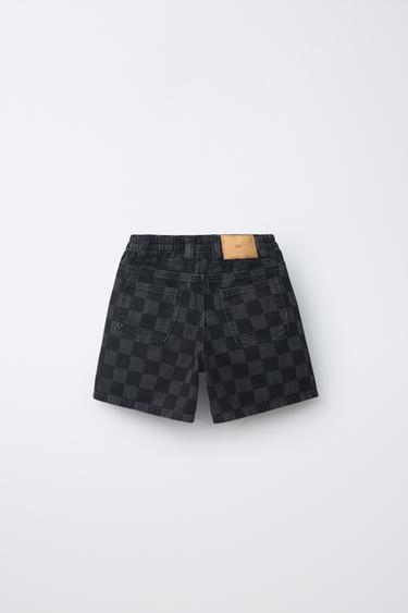 SHORT DAMIER - Noir de Zara - Image 1