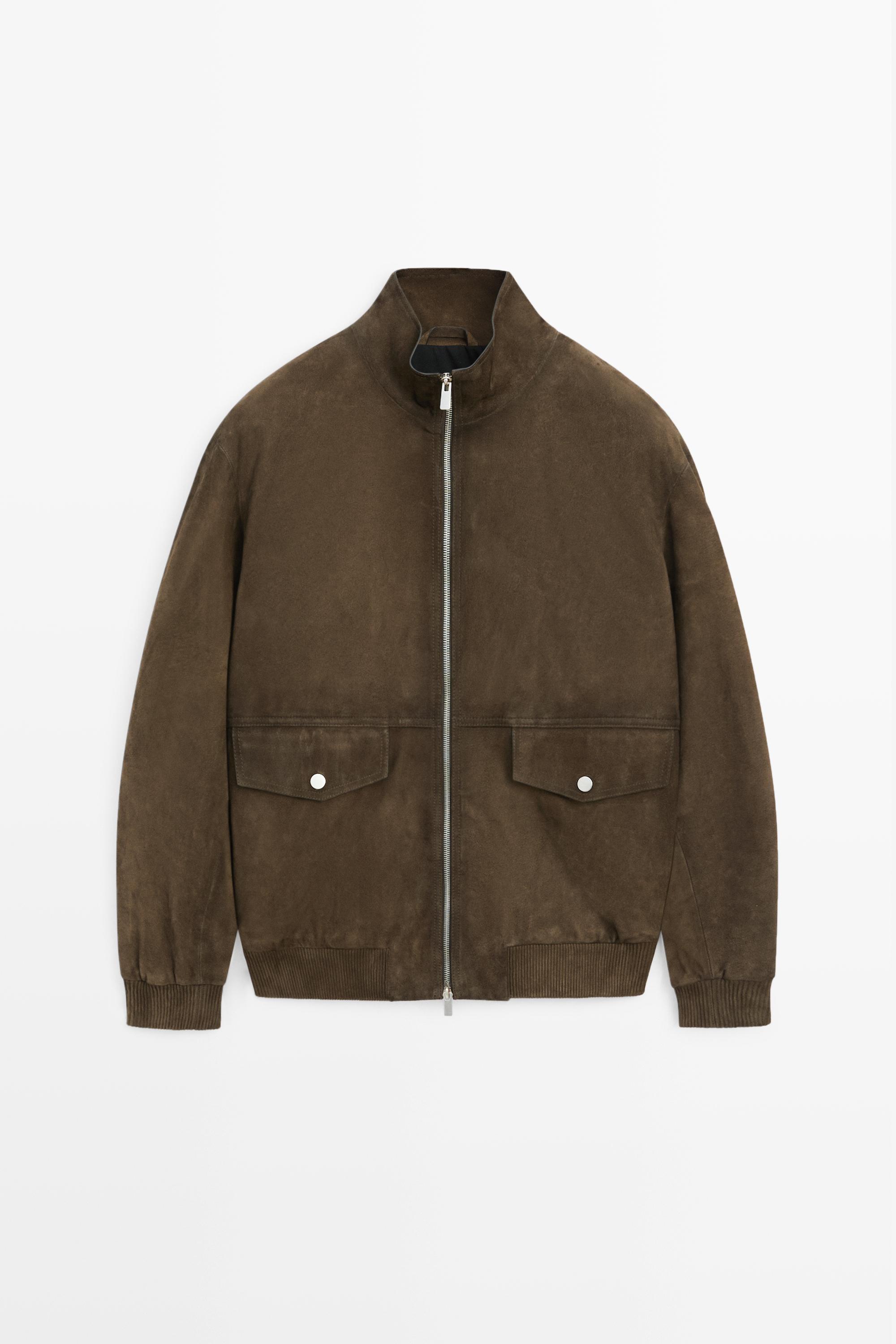 Blouson détail poches cuir et daim