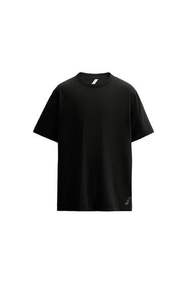 COTTON BLEND TECHNICAL T-SHIRT - Black by Zara