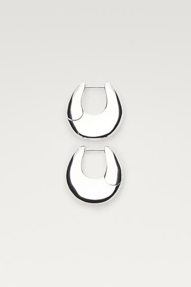 XS oval hoop earrings — Silver 1