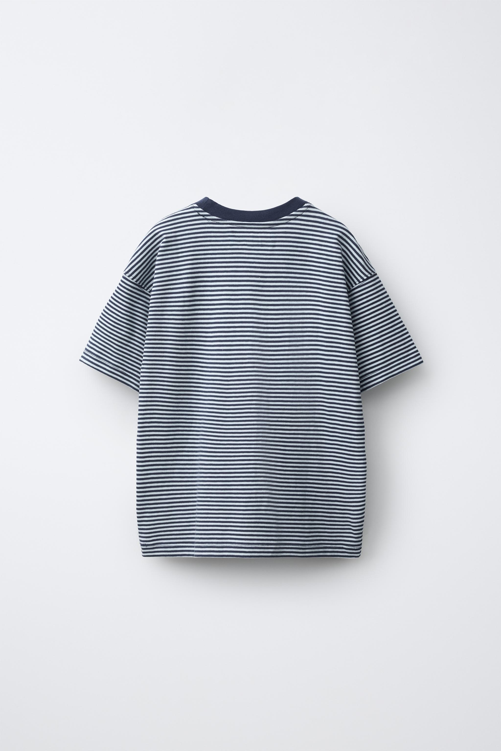 STRIPED PRINT T-SHIRT - striped | ZARA Canada