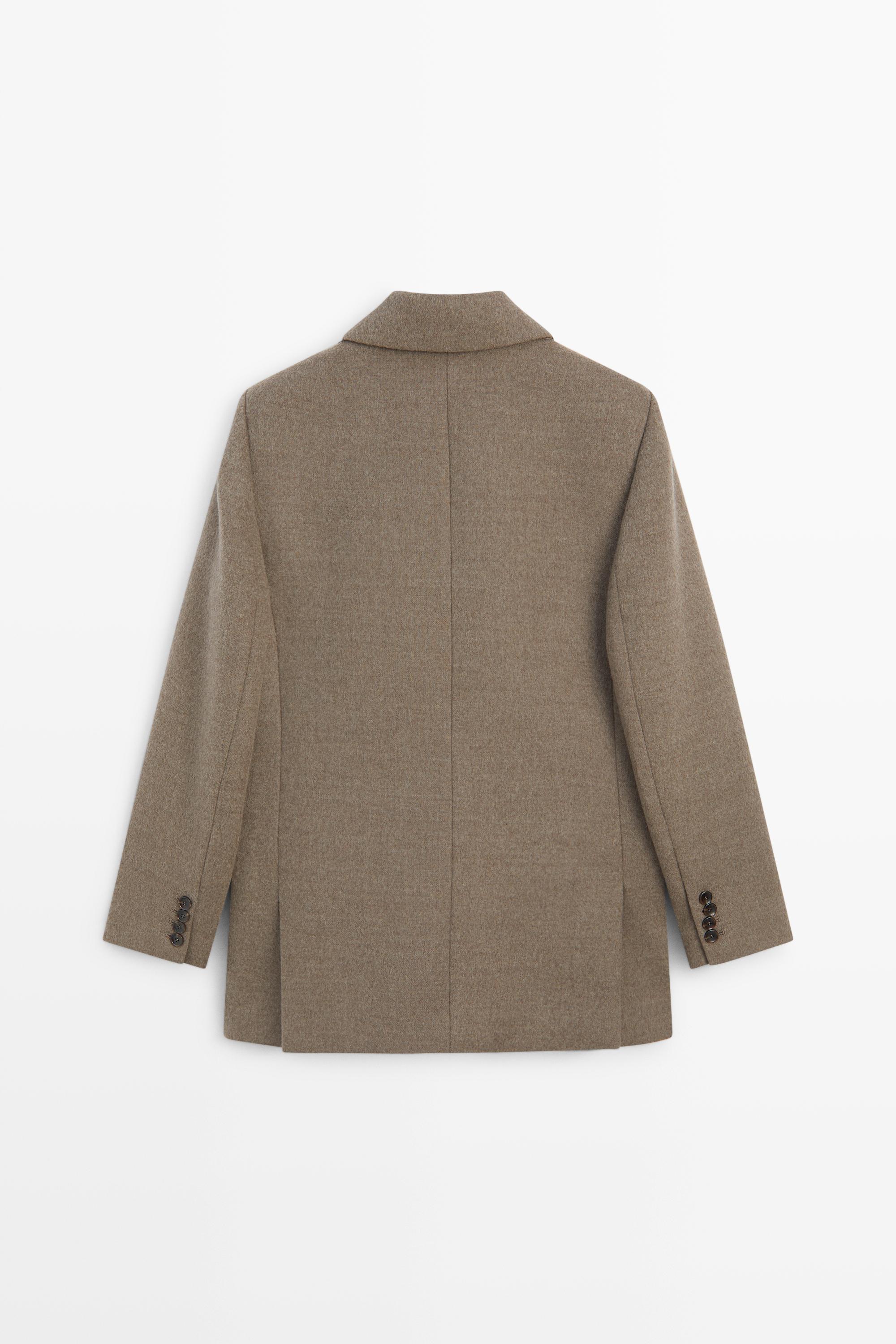 Medium wool blend double-breasted coat