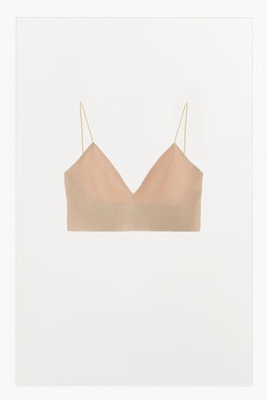 SEAMLESS TRIANGLE BRALETTE - Beige-pink by Zara