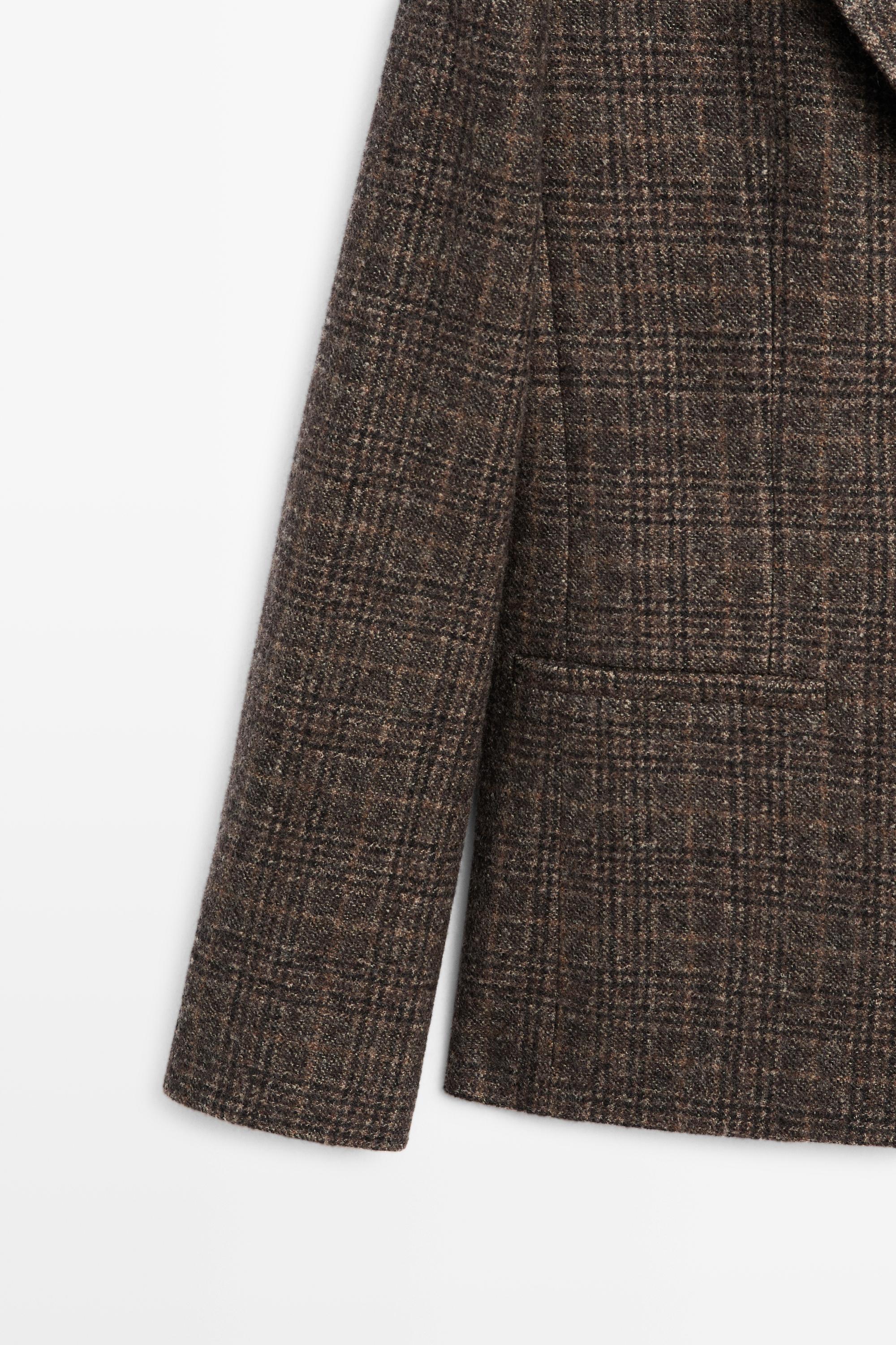 100% wool check blazer