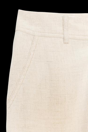 GERADE GESCHNITTENE LEINENHOSE - Hellbeige von Zara