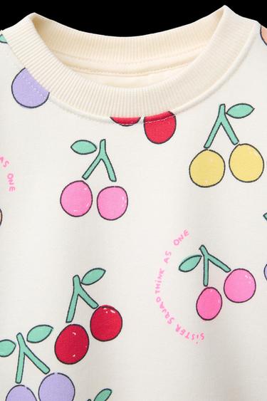 SWEATSHIRT MIT PRINT - Bunt von Zara