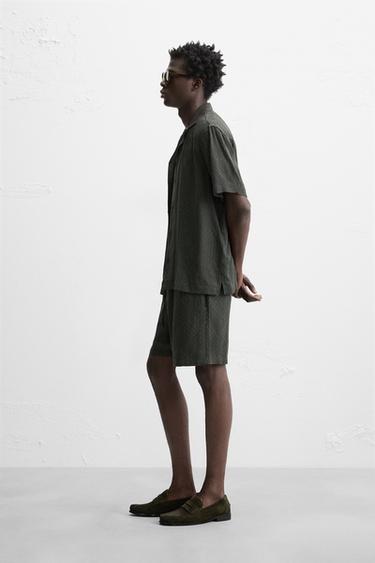 BERMUDA JACQUARD GÉOMÉTRIQUE - Kaki foncé de Zara - Image 3