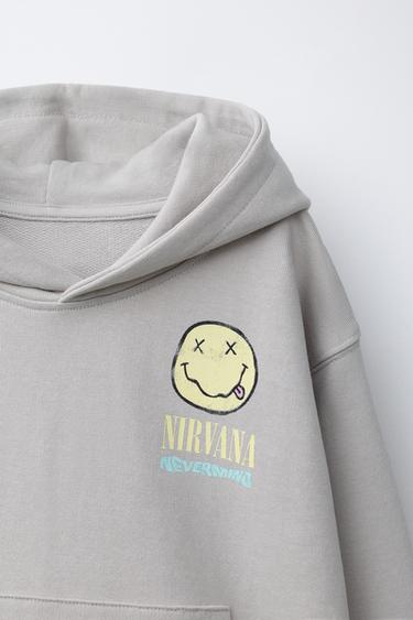 SWEAT À CAPUCHE NIRVANA ® - Gris perle de Zara - Image 2