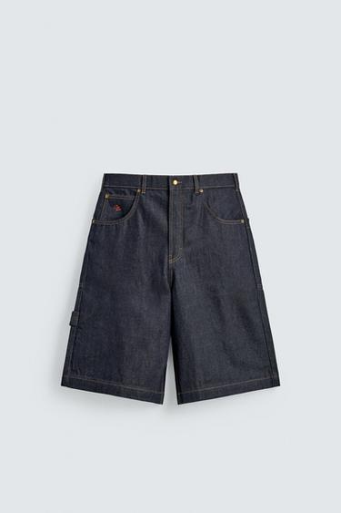 RELAXED FIT DENIM SHORTS - Indigo by Zara