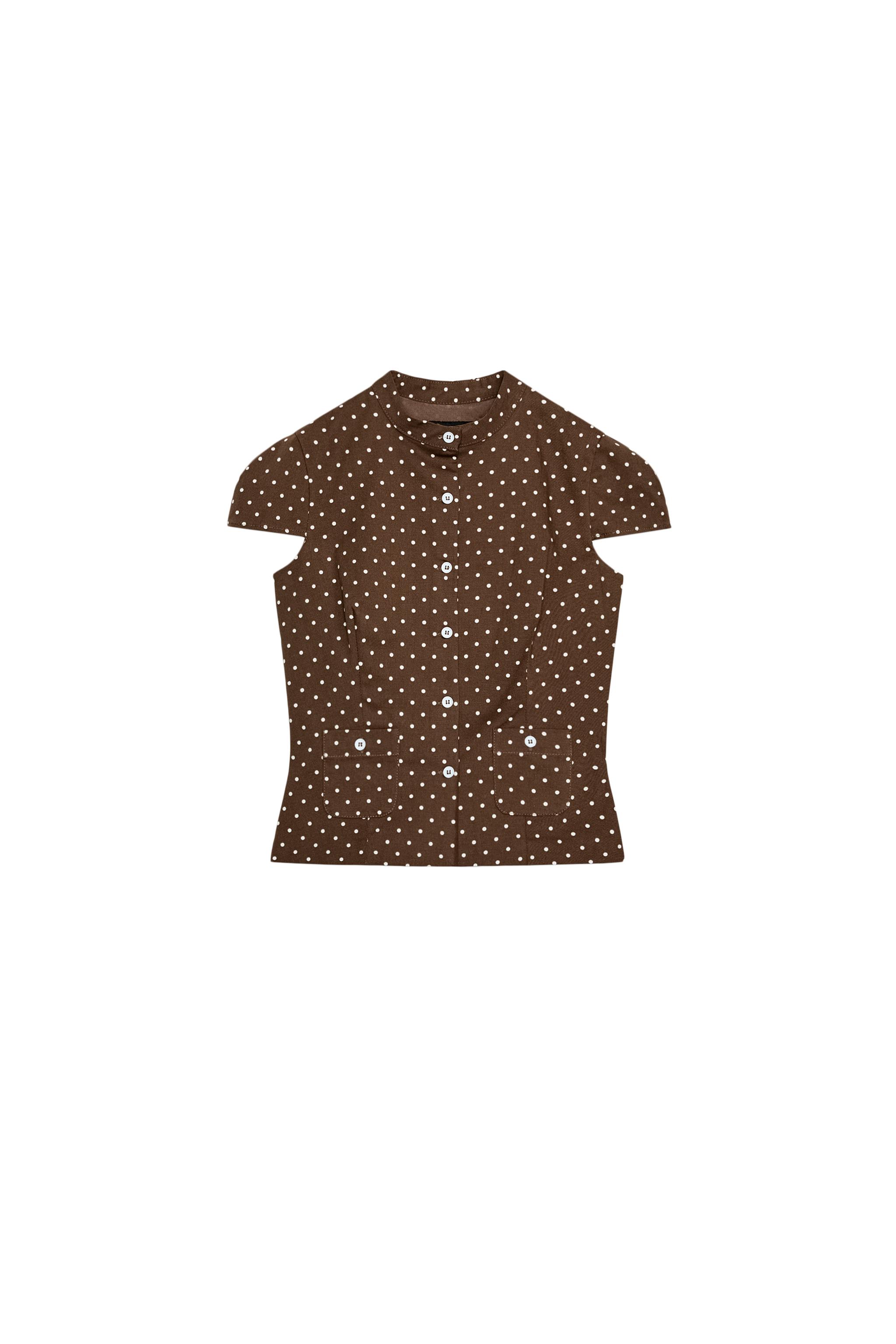TOP EN POPELINE À POIS
