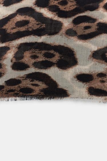 ANIMAL PRINT MODAL SILK SCARF - Leopard by Zara - Image 2